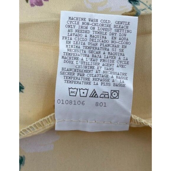 Vtg Leslie Fay Women's Floral Yellow Blouson Dress Sz 12 Flowy Retro Modest - Picture 8 of 8